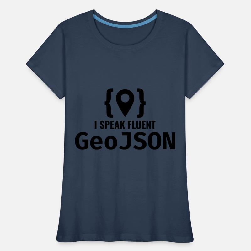 GeoJSON Developer Coder Programmer GIS Mapping Women's Premium Organic T-Shirt