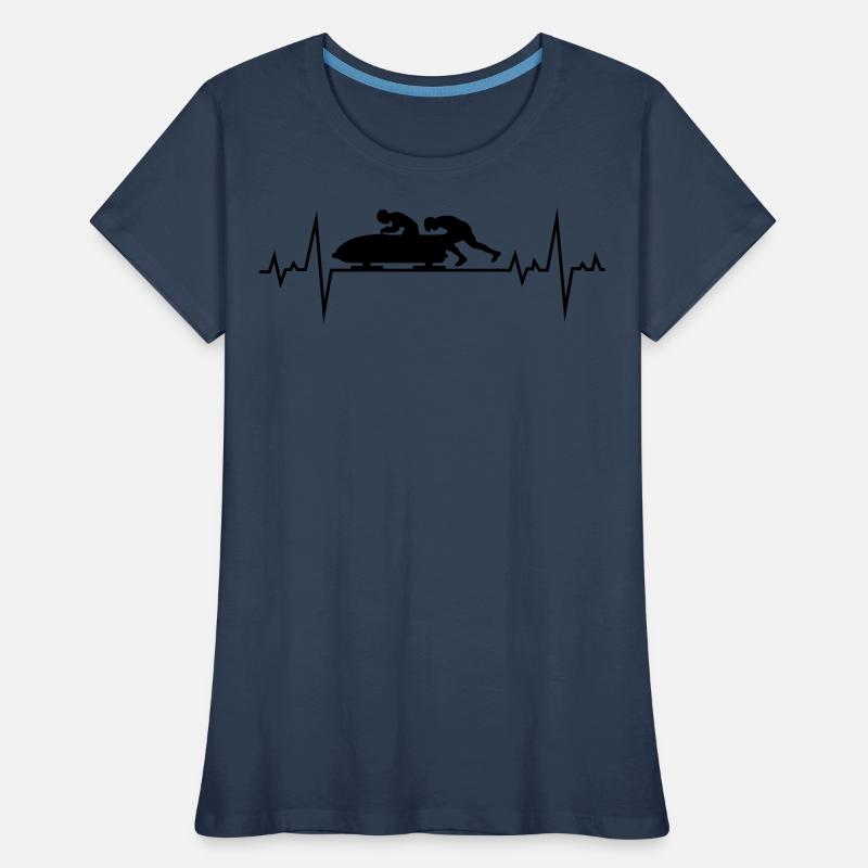 Bobsleigh Bobsled Racing Bobsleighing Heartbeat T-shirt bio Premium Femme