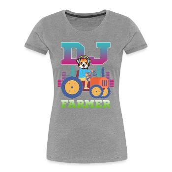 DJ Farmer Cat Farm Driving Tractor Musique Drôle - T-shirt bio Premium Femme - bleu marine - Devant - Mia (176cm)