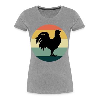 Amateur de poulet Aviateur Élevage Vintage Rétro - T-shirt bio Premium Femme - bleu marine - Devant - Mia (176cm)