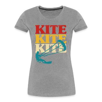 Rétro Kitesurf Kitesurf Kitesurf Kitesurf - T-shirt bio Premium Femme - bleu marine - Devant - Mia (176cm)