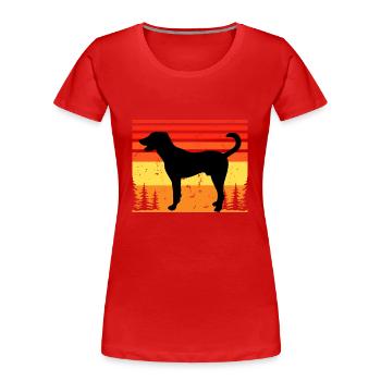 Combai Dog Lover Silhouette Vintage Sunset - Women's Premium Organic T-Shirt - navy - Front - Mia (176cm)
