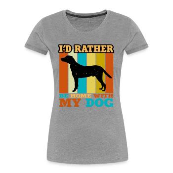 Hamiltonstovare Dog Love Silhouette Vintage Sunset - Frauen Premium Bio T-Shirt - Navy - Vorne - Mia (176cm)
