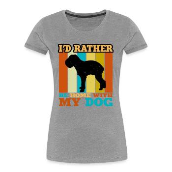Griffon Bruxellois Hund Silhouette Retro Sunset - Frauen Premium Bio T-Shirt - Navy - Vorne - Mia (176cm)