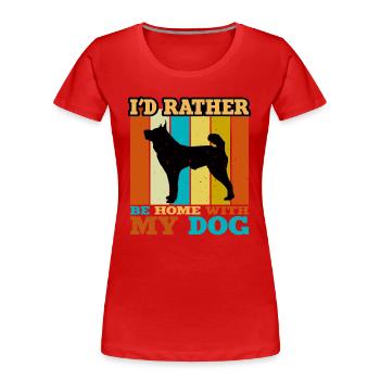 Karelian Bear Dog Lover Silhouette Vintage Sunset - Women's Premium Organic T-Shirt - navy - Front - Mia (176cm)