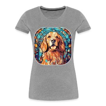 Colorful Golden Retriever Dog Breed Watercolor - Women's Premium Organic T-Shirt - navy - Front - Mia (176cm)