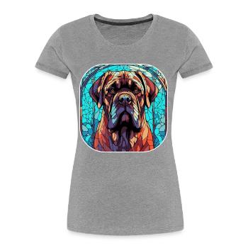 Colorful English Mastiff Dog Breed Watercolor Glas - Women's Premium Organic T-Shirt - navy - Front - Mia (176cm)