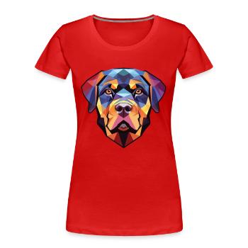 Rottweiler Hund Buntes Aquarell Tier Karikatur - Frauen Premium Bio T-Shirt -  - Vorne - Mia (176cm)