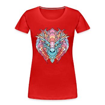 Drache Buntes Aquarell Tier Haustier Illustration - Frauen Premium Bio T-Shirt - Navy - Vorne - Mia (176cm)