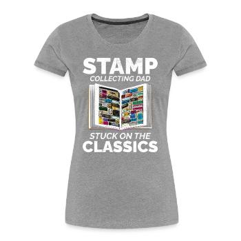 Vintage Briefmarkensammler Vater Philatelist - Frauen Premium Bio T-Shirt - Navy - Vorne - Mia (176cm)