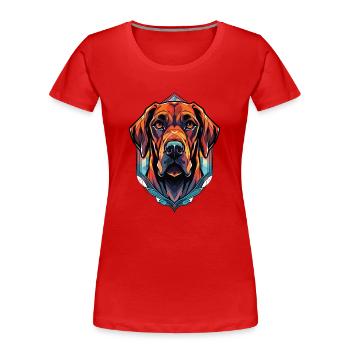 Rhodesian Ridgeback Dog Colorful Watercolor Pet - Women's Premium Organic T-Shirt - navy - Front - Mia (176cm)