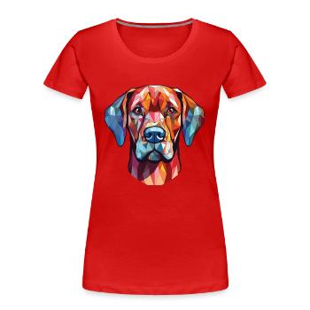 Broholmer Hunderasse Aquarell Glas Illustration - Frauen Premium Bio T-Shirt - Navy - Vorne - Mia (176cm)