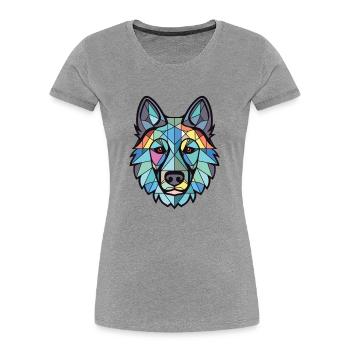 Schwarzes norwegischer Elchhund Hunderasse Aquarell - Frauen Premium Bio T-Shirt - Navy - Vorne - Mia (176cm)