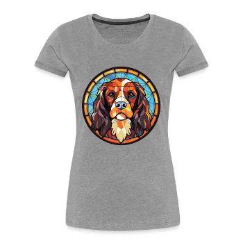 Georgischer Schäferhund Rasse buntes Aquarell - Frauen Premium Bio T-Shirt - Navy - Vorne - Mia (176cm)