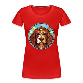 Barbet Dog Breed Colorful Watercolor Illustration - Women's Premium Organic T-Shirt - navy - Front - Mia (176cm)