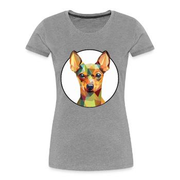 Miniatur Pinscher Hunderasse buntes Aquarell - Frauen Premium Bio T-Shirt - Navy - Vorne - Mia (176cm)