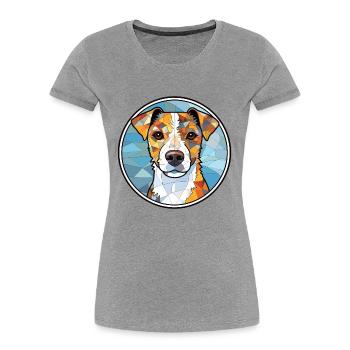 Parson Russell Terrier Dog Breed Watercolor Glass - Women's Premium Organic T-Shirt - navy - Front - Mia (176cm)