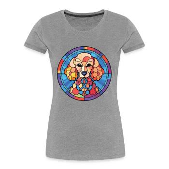 Pudel-Hunderasse Bunte Aquarell-Illustration - Frauen Premium Bio T-Shirt - Navy - Vorne - Mia (176cm)