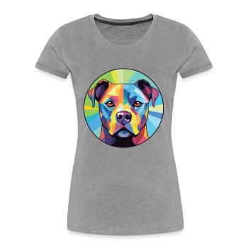 Staffordshire Bull Terrier chien race aquarelle - T-shirt bio Premium Femme -  - Devant - Mia (176cm)