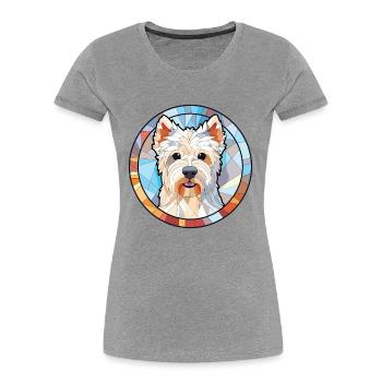 West Highland White Terrier Hunderasse Aquarell - Frauen Premium Bio T-Shirt - Navy - Vorne - Mia (176cm)