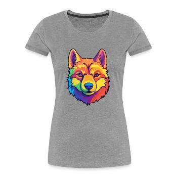 Jindo Dog Breed Cartoon Kawaii Illustration - Women's Premium Organic T-Shirt -  - Front - Mia (176cm)