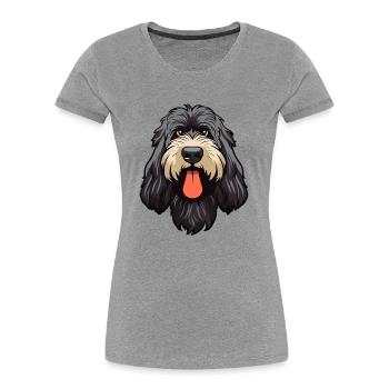 Race de chien Terrier russe noir Cartoon Kawaii Ill - T-shirt bio Premium Femme - bleu marine - Devant - Mia (176cm)