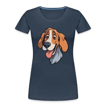 Slovensky Kopov Race De Chien Cartoon Kawaii Illustrat - T-shirt bio Premium Femme - bleu marine - Devant - Mia (176cm)