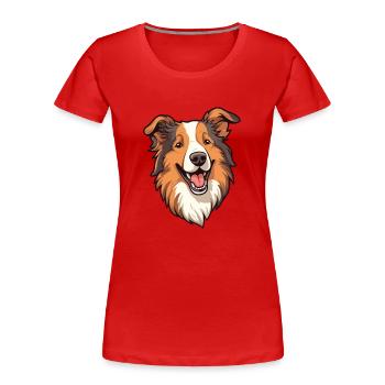 Scotch Collie Hunderasse Cartoon Kawaii Illustratio - Frauen Premium Bio T-Shirt - Navy - Vorne - Mia (176cm)