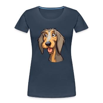 Schweizer Laufhund Hunderasse Cartoon Kawaii Illust - Frauen Premium Bio T-Shirt - Navy - Vorne - Mia (176cm)