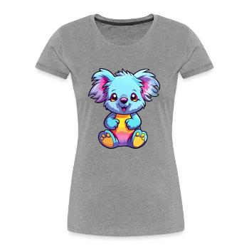 Koala Buntes Aquarell Cartoon Kawaii Tier - Frauen Premium Bio T-Shirt - Navy - Vorne - Mia (176cm)