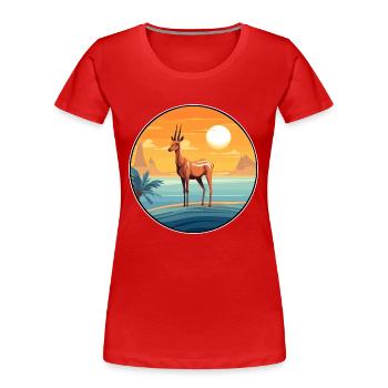 Impala Aquarell Karikatur Kawaii Clipart Tier - Frauen Premium Bio T-Shirt - Navy - Vorne - Mia (176cm)