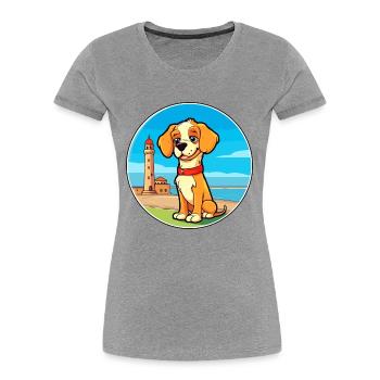 Italienisch Volpino Hund Rasse Cartoon Kawaii Clipart - Frauen Premium Bio T-Shirt - Navy - Vorne - Mia (176cm)
