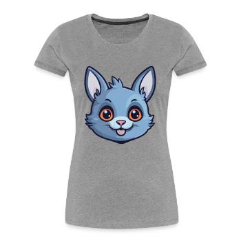 Russische blaue Katze Karikatur Aquarell Illustration - Frauen Premium Bio T-Shirt - Navy - Vorne - Mia (176cm)