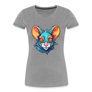 Ratte bunte Aquarell-Karikatur Kawaii-Tier - Frauen Premium Bio T-Shirt - Navy - Vorne - Mia (176cm)