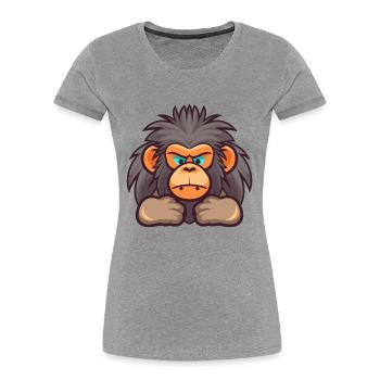Baboon Cute Cartoon Kawaii Watercolor Animal Pet - Women's Premium Organic T-Shirt - navy - Front - Mia (176cm)