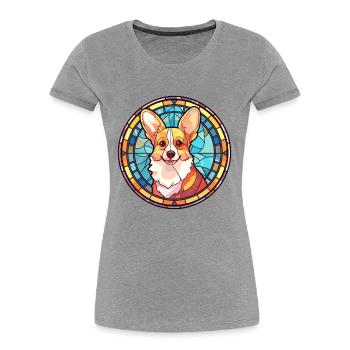 Corgi Hund Buntes Glas Bunte Karikatur Kawaii An - Frauen Premium Bio T-Shirt - Navy - Vorne - Mia (176cm)