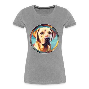 Labrador Retriever Hund Buntes Glas Bunter Wagen - Frauen Premium Bio T-Shirt -  - Vorne - Mia (176cm)