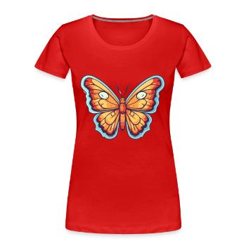 papillon mignon heureux kawaii dessin animé clipart animal - T-shirt bio Premium Femme - bleu marine - Devant - Mia (176cm)
