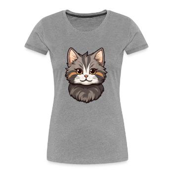 American Bobtail Katze Niedlich Glücklich Kawaii Cartoon Cli - Frauen Premium Bio T-Shirt - Navy - Vorne - Mia (176cm)