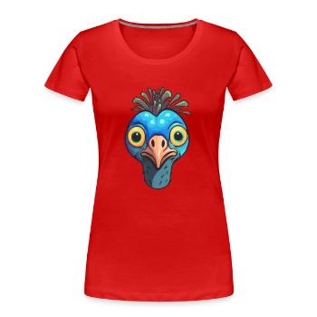 Pfau Niedlich Glücklich Kawaii Cartoon Clipart Tier - Frauen Premium Bio T-Shirt - Navy - Vorne - Mia (176cm)
