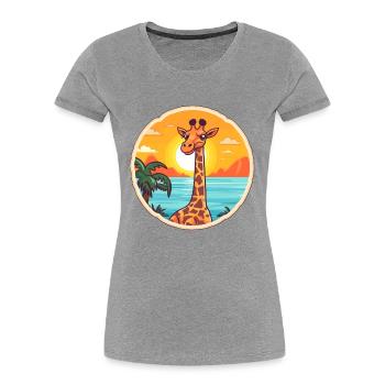 Lustige Cartoon-Kawaii-Strandillustration der Giraffe - Frauen Premium Bio T-Shirt -  - Vorne - Mia (176cm)