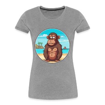 Baboon Watercolor Cartoon Kawaii Clipart Animal - Women's Premium Organic T-Shirt - navy - Front - Mia (176cm)