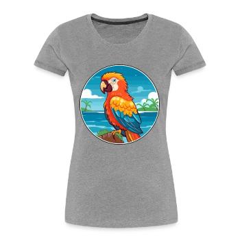 Parrot Watercolor Cartoon Kawaii Clipart Animal - Women's Premium Organic T-Shirt -  - Front - Mia (176cm)