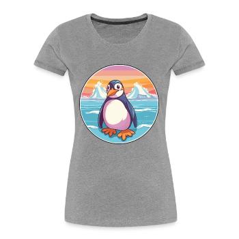 Pinguin Aquarell Cartoon Kawaii Clipart Tier - Frauen Premium Bio T-Shirt -  - Vorne - Mia (176cm)