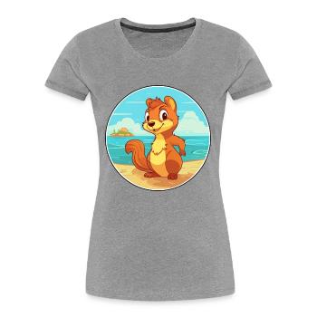 Eichhörnchen Aquarell Cartoon Kawaii Clipart Tier - Frauen Premium Bio T-Shirt - Navy - Vorne - Mia (176cm)
