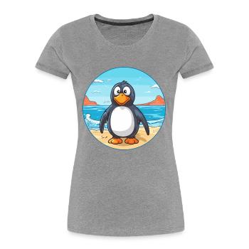 Pinguin Aquarell Cartoon Kawaii Clipart Tier - Frauen Premium Bio T-Shirt -  - Vorne - Mia (176cm)
