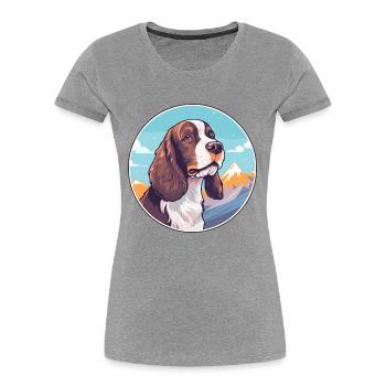 English Springer Spaniel Hunderasse Cartoon Kawaii - Frauen Premium Bio T-Shirt - Navy - Vorne - Mia (176cm)