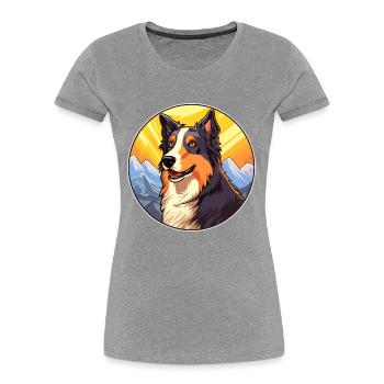 Georgischer Schäferhund Rasse Cartoon Kawaii Waterco - Frauen Premium Bio T-Shirt - Navy - Vorne - Mia (176cm)