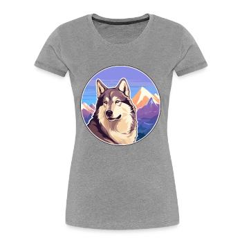Kunming Wolfdog Hunderasse Cartoon Kawaii Watercolo - Frauen Premium Bio T-Shirt - Navy - Vorne - Mia (176cm)