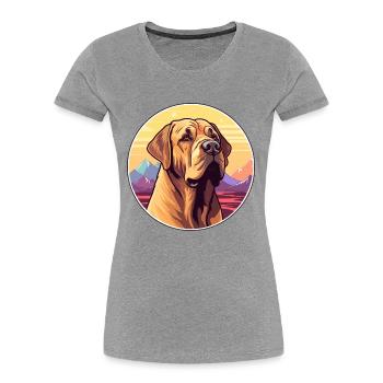 Mallorca Mastiff chien race Cartoon Kawaii Watercol - T-shirt bio Premium Femme - bleu marine - Devant - Mia (176cm)